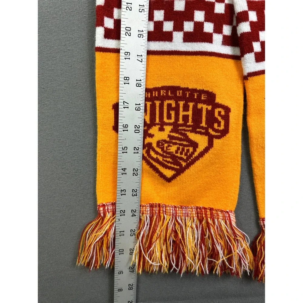 Charlotte Knights MiLB Baseball Knit Fan Scarf Red Orange White Fringe Logo